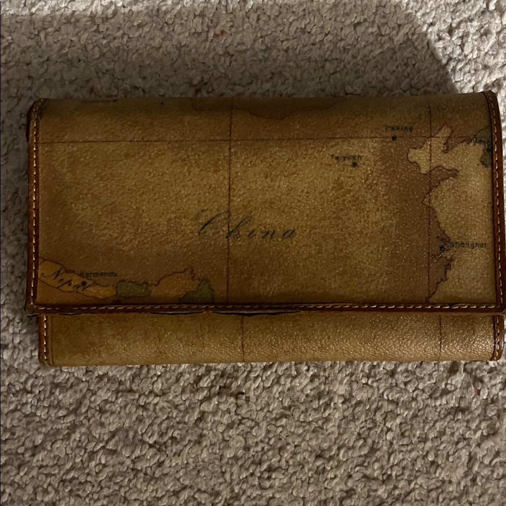 Alviero Martini Geo Classic Map-Design Fold Wallet